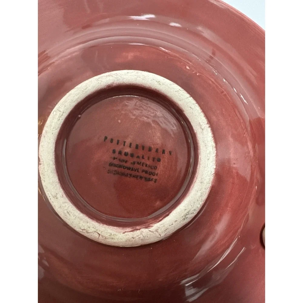 Pottery‎ Barn Sausalito Small Side Plate Lot of 4 burgundy 7.25